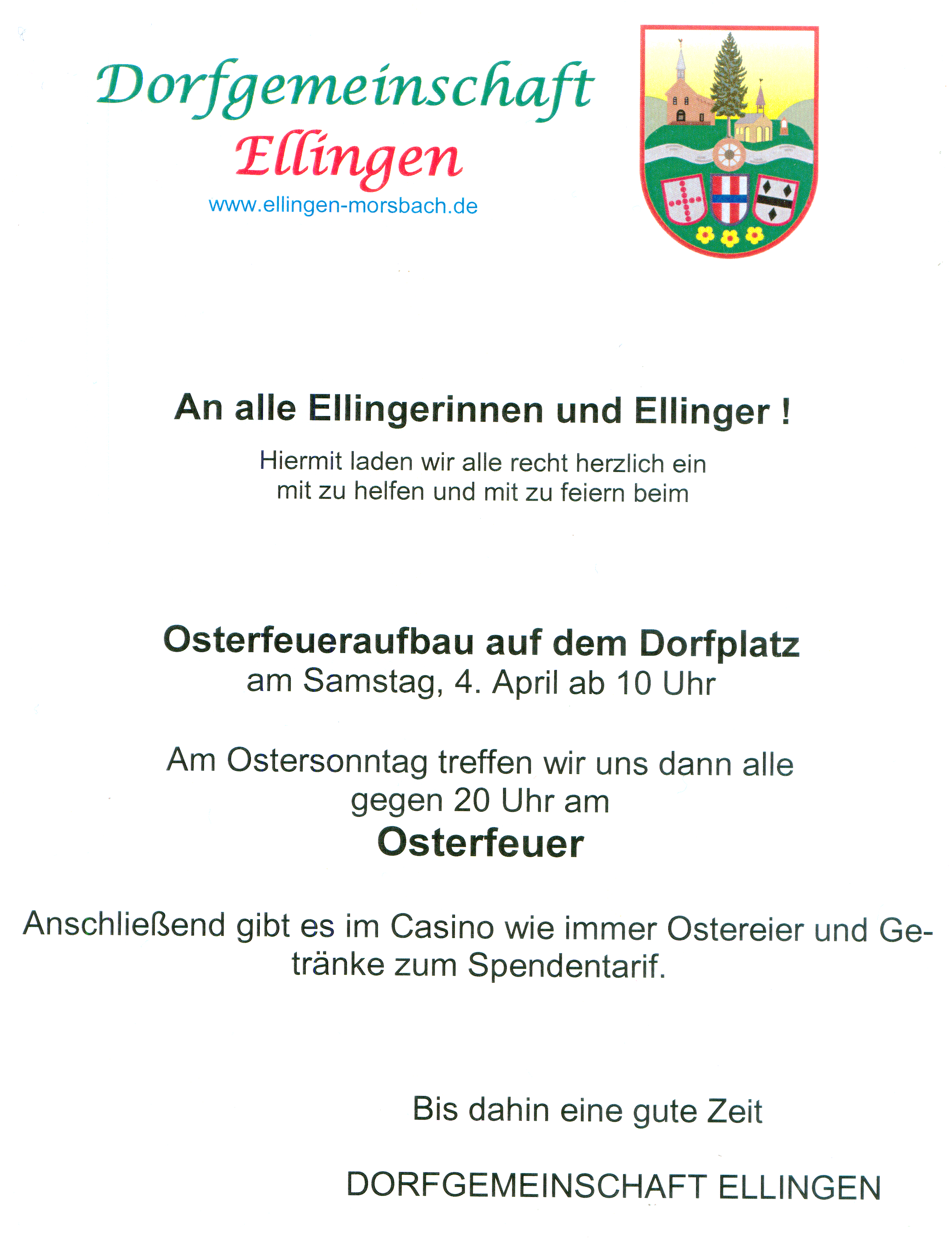 Einladung Ostern 2015